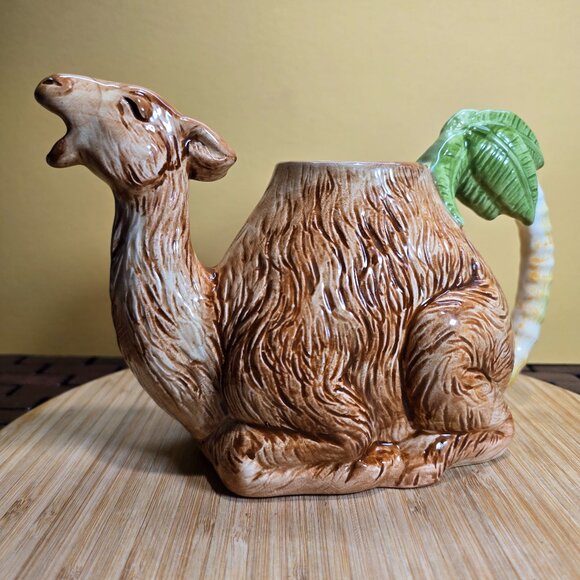CAMEL VINTAGE SAFARI PALM TREE HANDLE TEAPOT Roy Simpson for LUBER # 23 NO LID - Picture 1 of 11